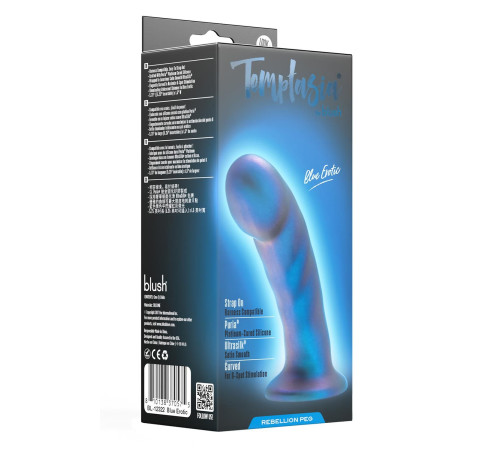 Синяя насадка-фаллоимитатор Rebellion 5.75 Inch Pegging Dildo - 14,6 см.
