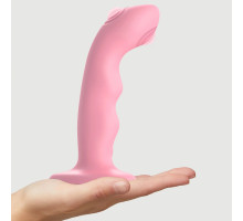 Розовая насадка-стимулятор Strap-On-Me Tapping Dildo Wave