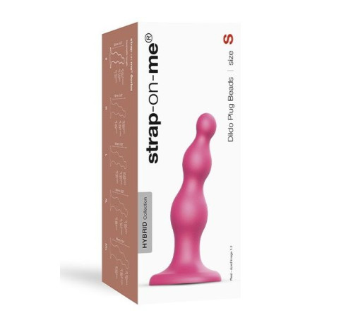 Розовая насадка Strap-On-Me Dildo Plug Beads size S Розовая насадка Strap-On-Me Dildo Plug Beads size S