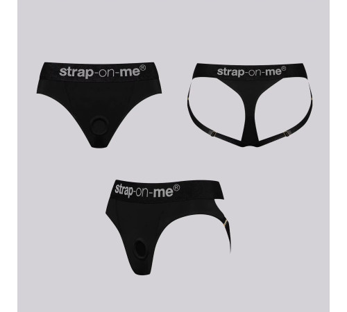 Черные трусики для фиксации насадок Harness Lingerie Heroine XS