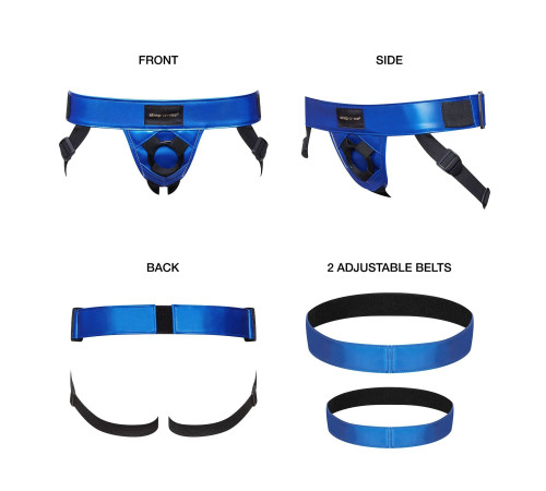 Синий пояс для страпона Strap-On-Me Harness Curious