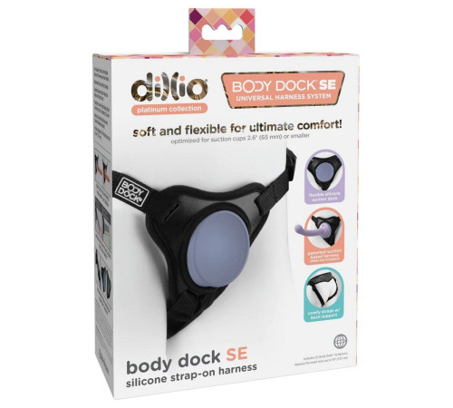 Черные трусики для страпона Body Dock SE на регулируемых ремнях