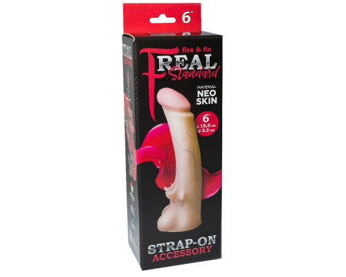 Заказать Телесная насадка REAL Standard с усиками на основании - 19 см.