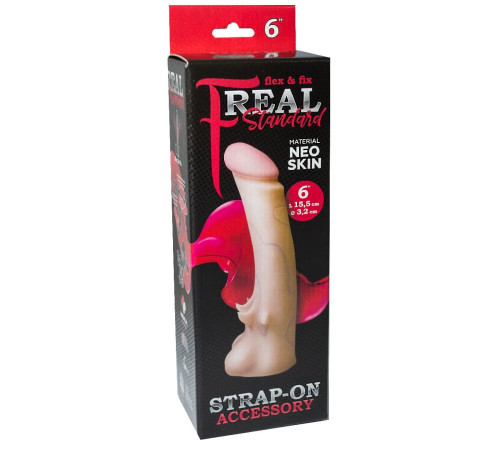 Телесная насадка REAL Standard с усиками на основании - 19 см.