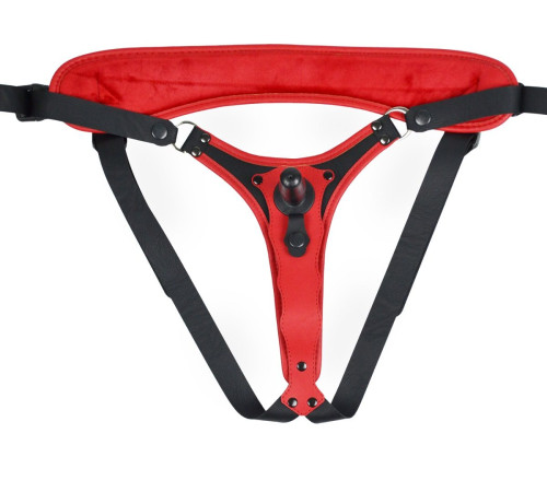 Красно-черный женский пояс с 2 способами крепления насадок