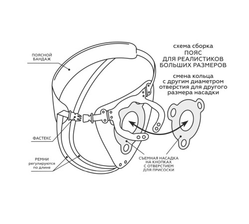 Пояс Hard Brutal для больших насадок