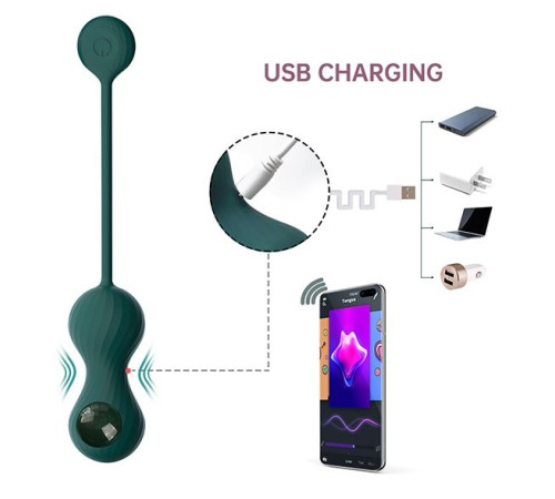 Изумрудные вагинальные шарики Magic Motion Crystal Duo Smart Kegel Vibrator with Weight Set
