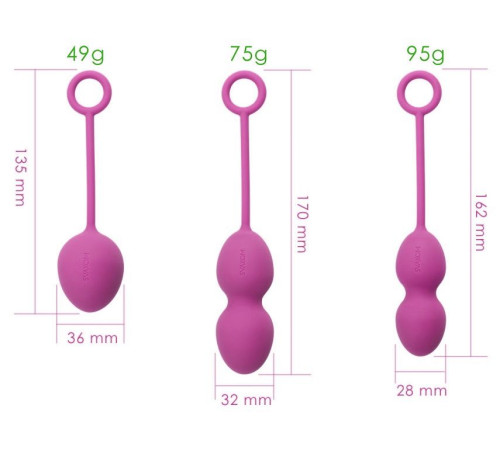 Набор фиолетовых вагинальных шариков Nova Ball со смещенным центром тяжести