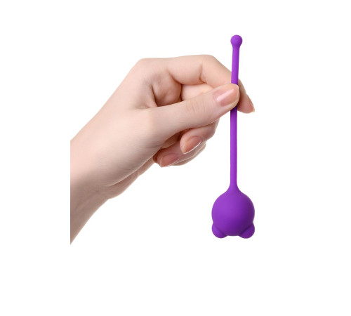 Фиолетовый силиконовый вагинальный шарик A-Toys с ушками