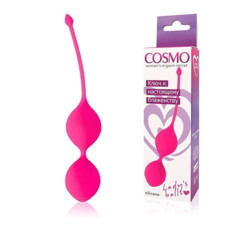 Розовые вагинальные шарики Cosmo с хвостиком
