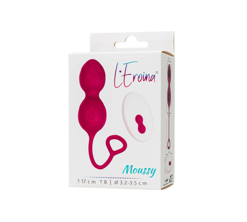 Бордовые вагинальные шарики Moussy с вибрацией и пультом ДУ