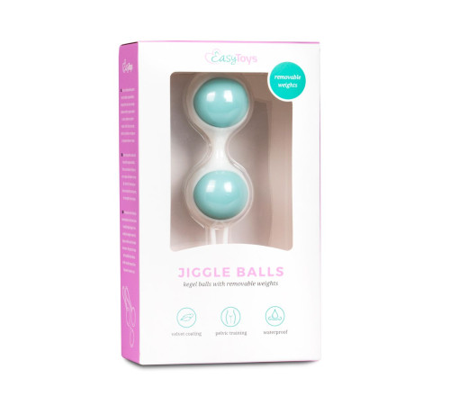 Бело-голубые вагинальные шарики Jiggle Balls Бело-голубые вагинальные шарики Jiggle Balls