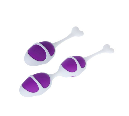 Фиолетовые вагинальные шарики из силикона: 2+1