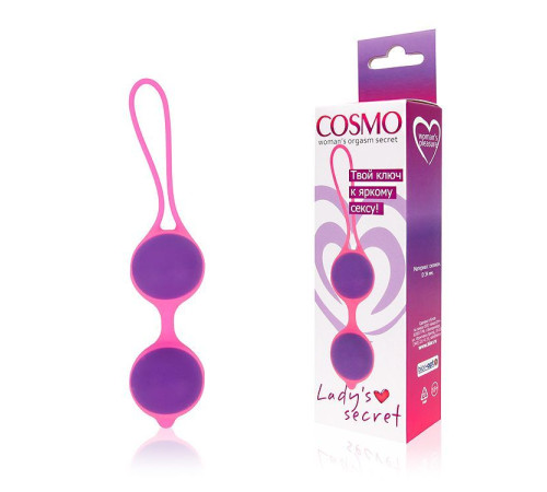 Фиолетово-розовые вагинальные шарики Cosmo
