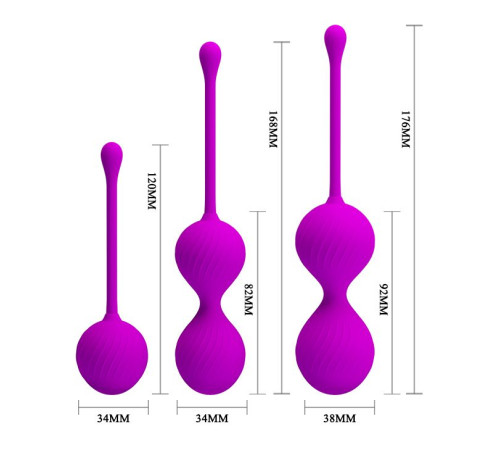 Набор лиловых вагинальных шариков Kegel Ball Набор лиловых вагинальных шариков Kegel Ball