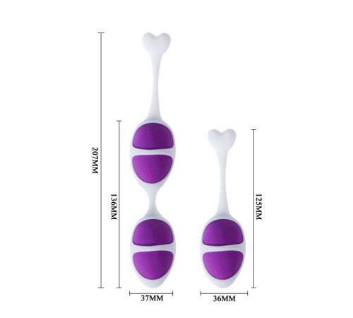 Фиолетовые вагинальные шарики из силикона: 2+1