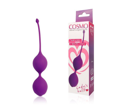Фиолетовые двойные вагинальные шарики с хвостиком Cosmo Фиолетовые двойные вагинальные шарики с хвостиком Cosmo