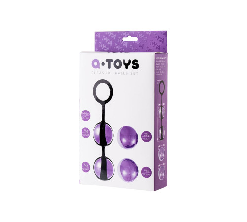Фиолетово-чёрный набор вагинальных шариков TOYFA A-toys