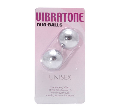 Серебристые шарики VIBRATONE DUO BALLS SILVER BLISTERCARD