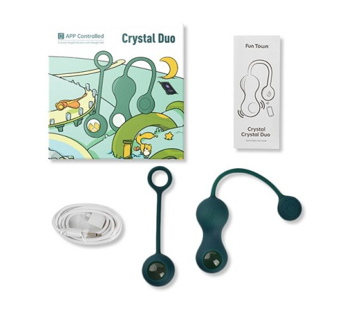 Изумрудные вагинальные шарики Magic Motion Crystal Duo Smart Kegel Vibrator with Weight Set
