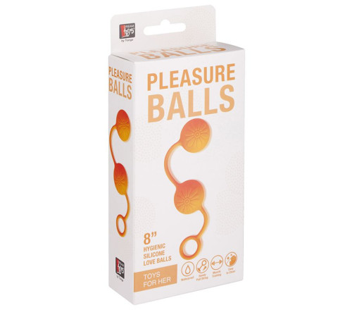 Оранжевые вагинальные шарики с цветочками на поверхности