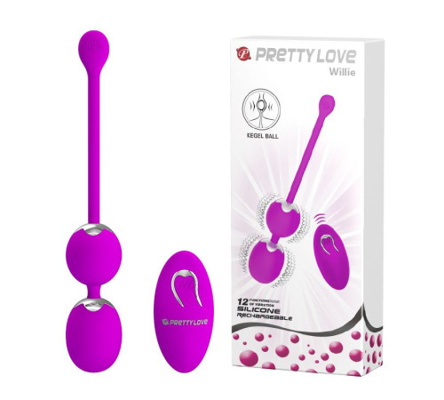 Лиловые вагинальные виброшарики Willie с пультом ДУ