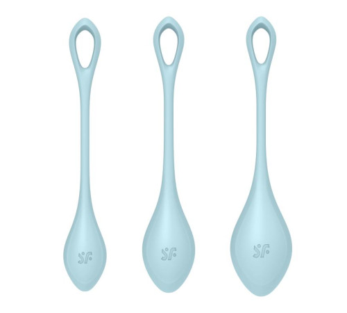 Набор из 3 голубых вагинальных шариков Yoni Power 2