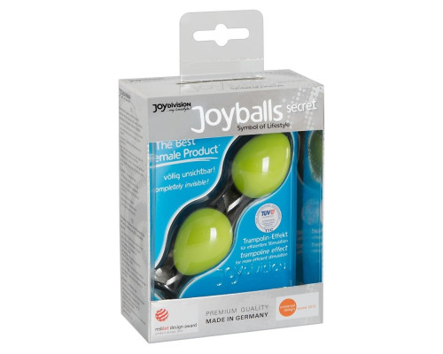 Заказать Зелёные вагинальные шарики на чёрной сцепке Joyballs Secret
