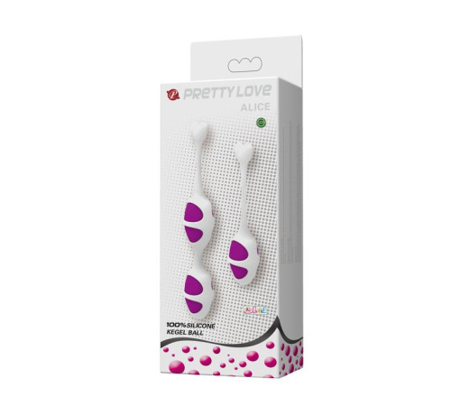 Фиолетовые вагинальные шарики из силикона: 2+1