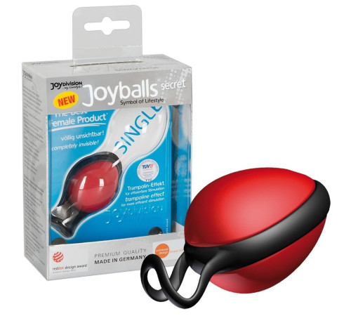Красный вагинальный шарик со смещенным центром тяжести Joyballs Secret Красный вагинальный шарик со смещенным центром тяжести Joyballs Secret