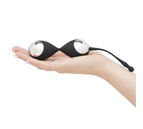 Черно-серебристые вагинальные шарики Inner Goddess Kegel Toner Balls