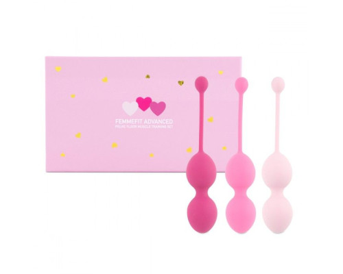 Заказать Набор из 3 розовых вагинальных шариков FemmeFit Advanced Pelvic Muscle Training Set Заказать Набор из 3 розовых вагинальных шариков FemmeFit Advanced Pelvic Muscle Training Set