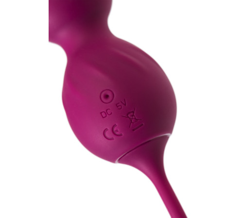 Бордовые вагинальные шарики Moussy с вибрацией и пультом ДУ