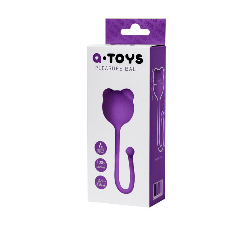 Фиолетовый силиконовый вагинальный шарик A-Toys с ушками