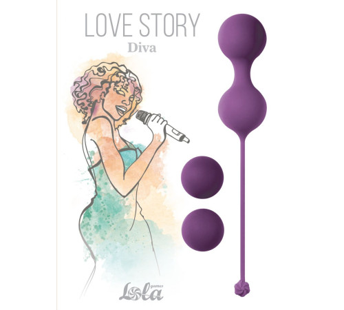 Набор фиолетовых вагинальных шариков Love Story Diva