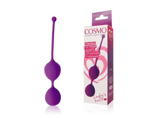 Заказать Фиолетовые двойные вагинальные шарики Cosmo с хвостиком для извлечения Заказать Фиолетовые двойные вагинальные шарики Cosmo с хвостиком для извлечения