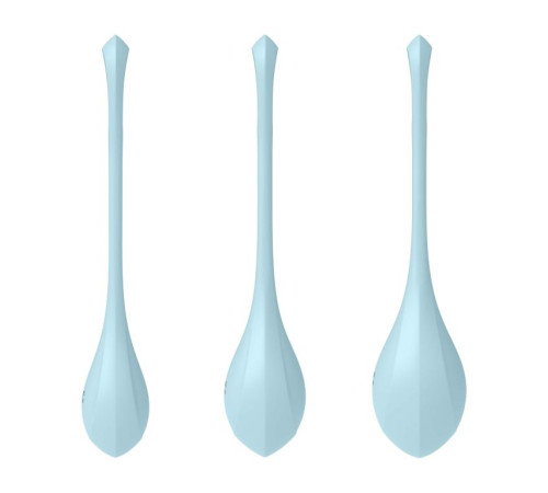 Набор из 3 голубых вагинальных шариков Yoni Power 2