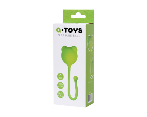 Заказать Зеленый силиконовый вагинальный шарик A-Toys с ушками