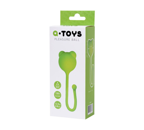 Зеленый силиконовый вагинальный шарик A-Toys с ушками