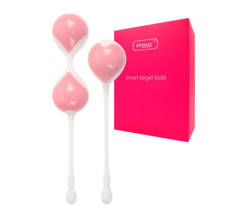 Набор розово-белых вагинальных шариков: двойные и одинарный