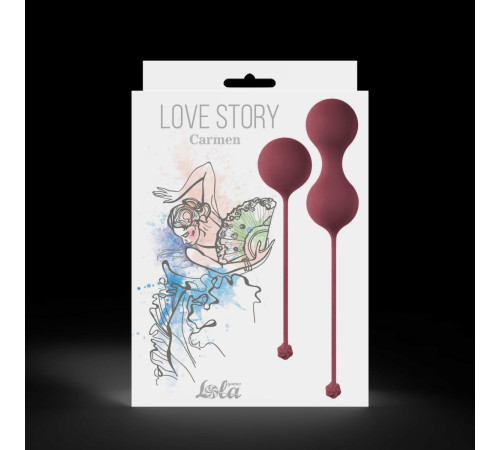 Набор бордовых вагинальных шариков Love Story Carmen