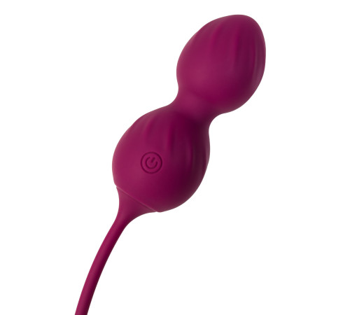 Бордовые вагинальные шарики Moussy с вибрацией и пультом ДУ