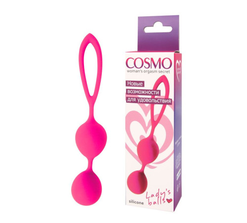 Розовые вагинальные шарики с петлёй Cosmo