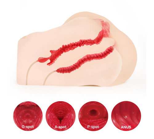 Мастурбатор-полуторс с двойным слоем материала Jenny Onahole Real Vagina