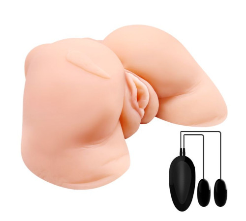 Телесная вибровагина Julie с 2 рабочими отверстиями