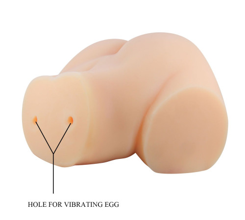 Телесный мастурбатор-полуторс Emilia с вибрацией