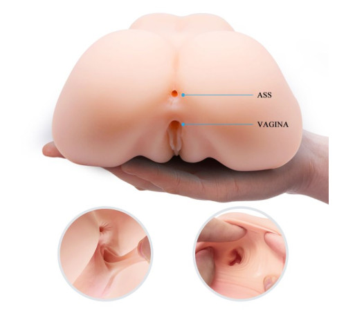 Телесный мастурбатор с 2 тоннелями Dual Vagina and Ass Veronica
