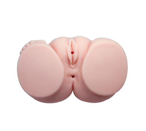 Телесный мастурбатор с двумя любовными тоннелями и вибрацией
