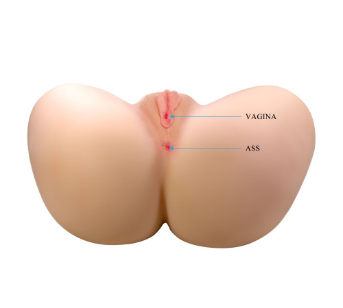 Телесный мастурбатор Vivian с 2 любовными тоннелями