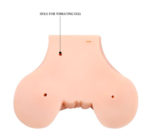 Телесная вибровагина Julie с 2 рабочими отверстиями